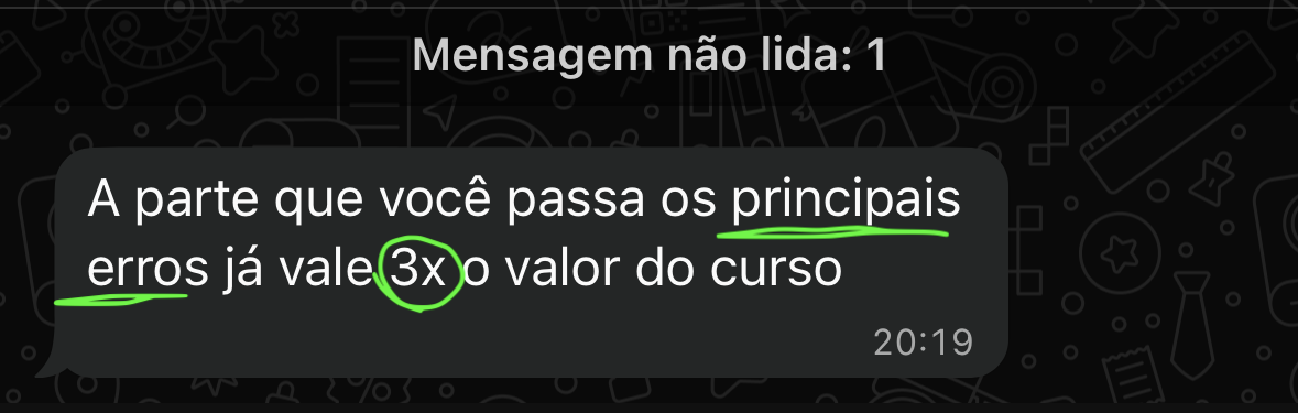 Depoimento de aluno do Slap na Prática no WhatsApp